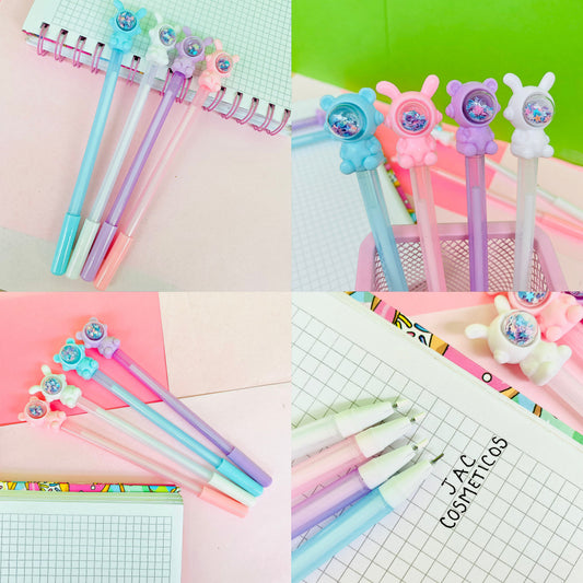 12 lapiceros gel figuras