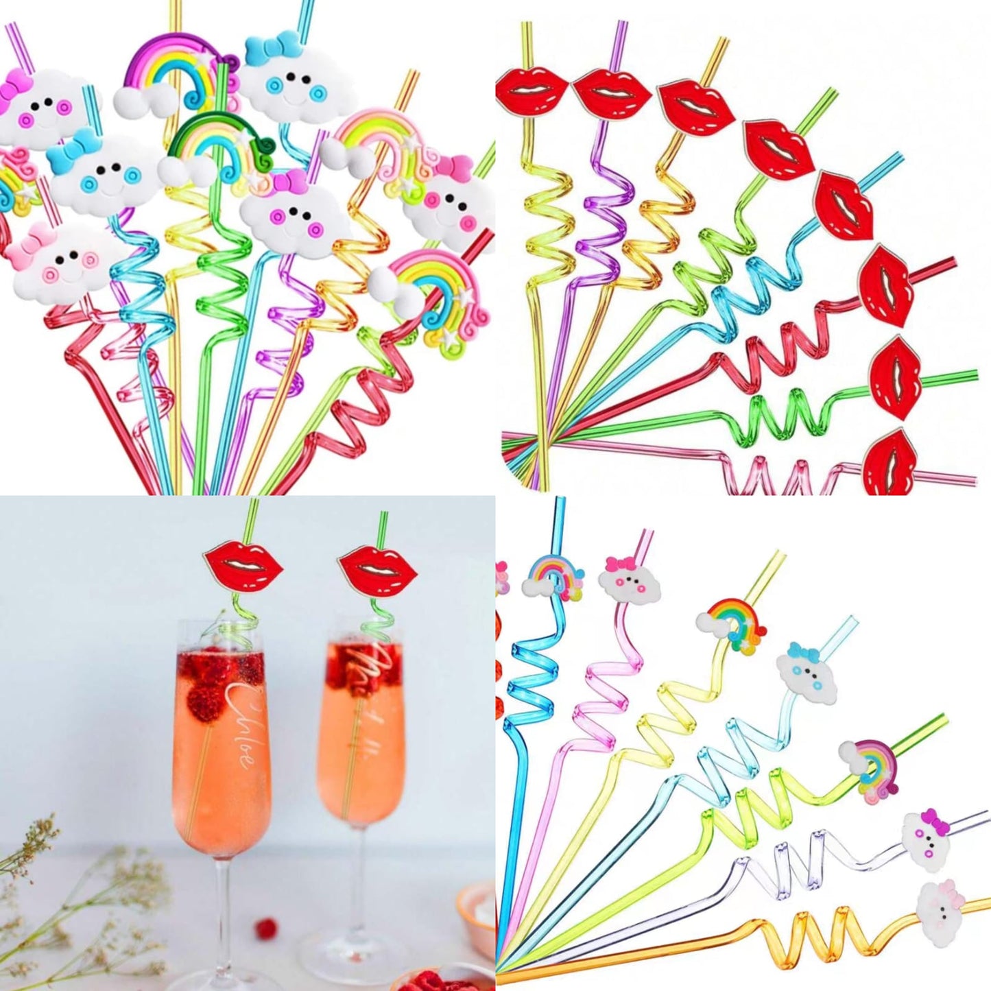 set 4 popotes espiral