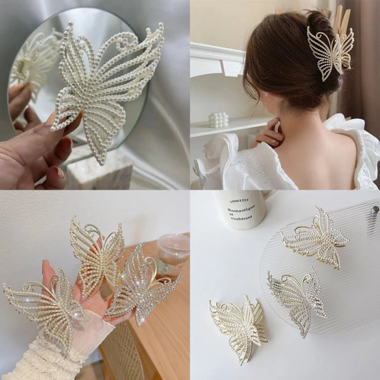12 pinzas mariposas blancas