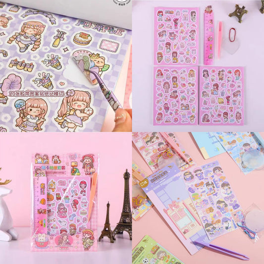 12 kits de stickers  kawai