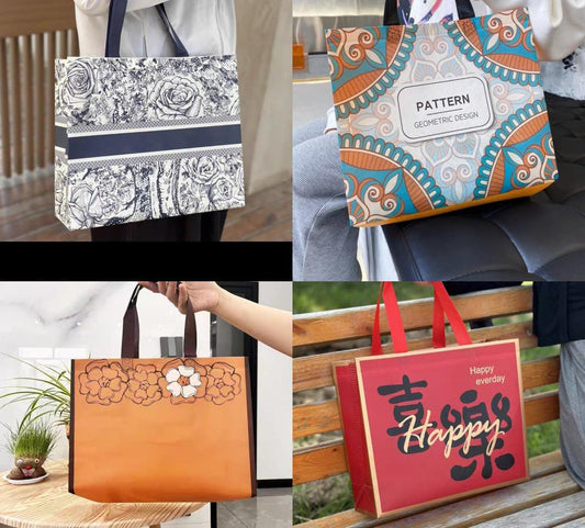 Bolsa grande flores reutilizable