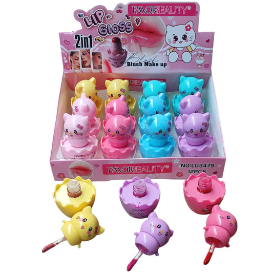 12 Lipgloss 2 en 1
