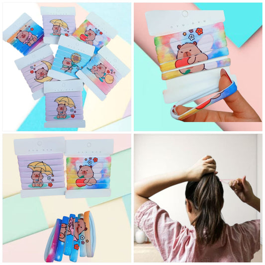 12 Paquetes ligas diseño capibara