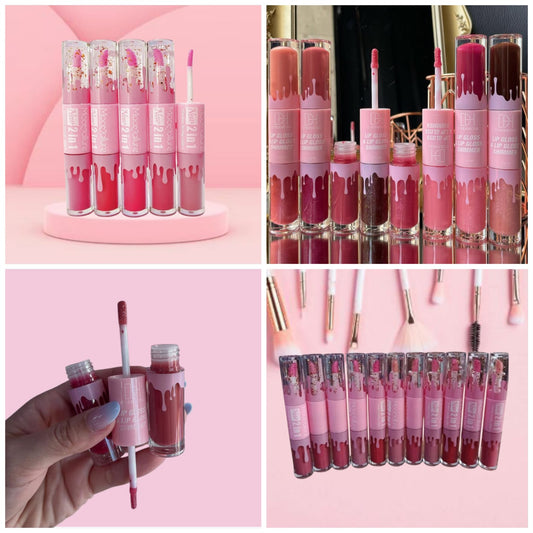 12 Lip gloss dil 2 en 1