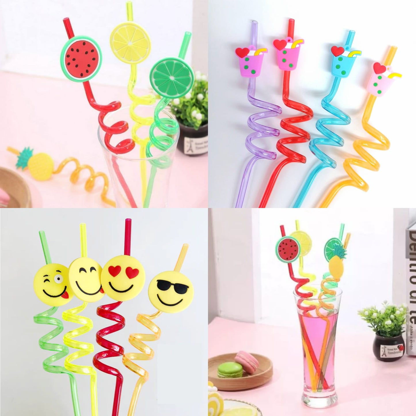 set 4 popotes espiral
