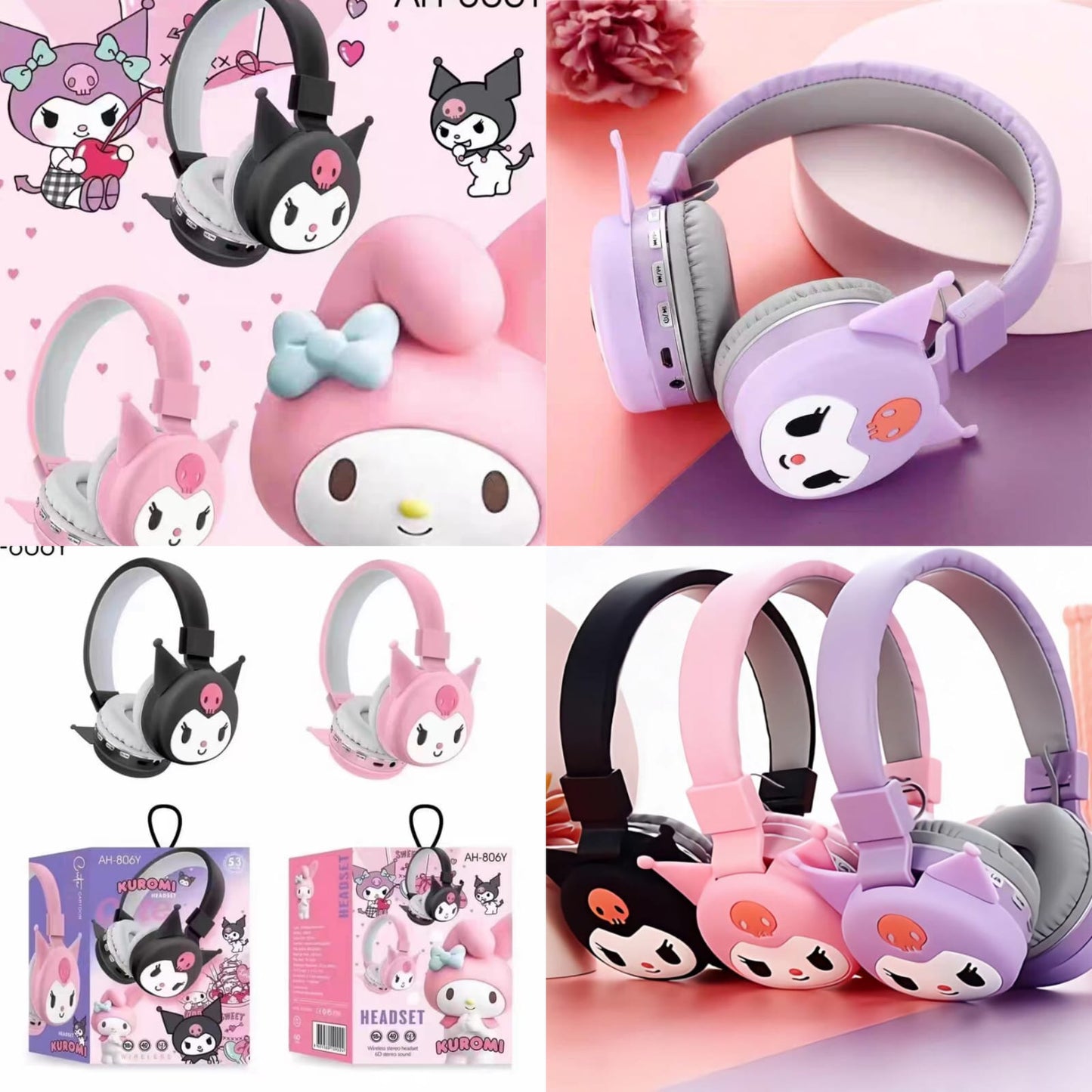 Audífonos diadema Kuromi