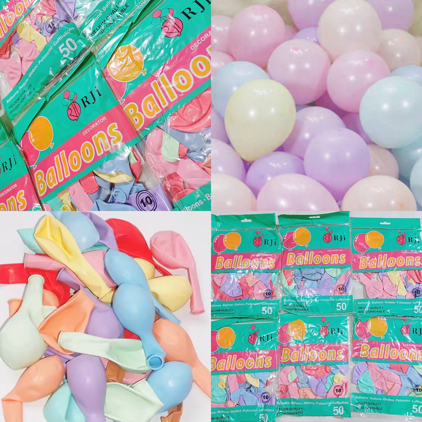 Paquete 50 globos cllores