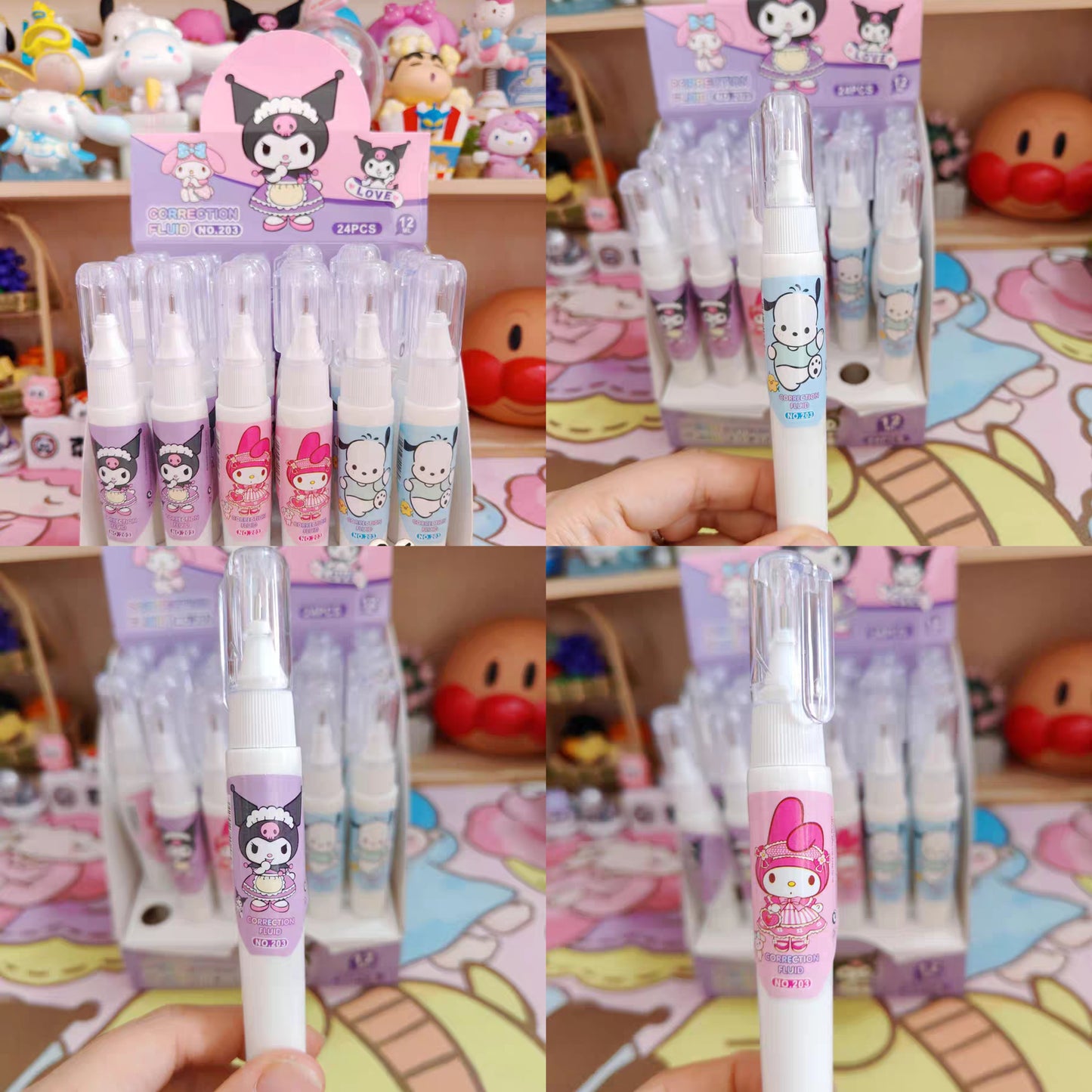 24 corrector lapicero sanrio