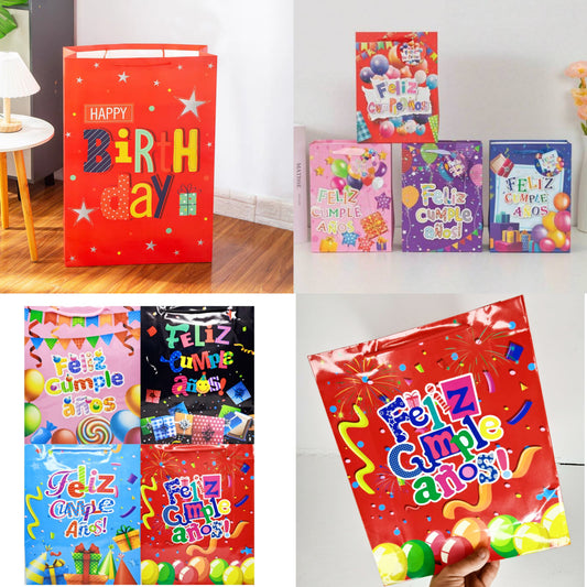 12 bolsa regalo grande cumpleaños