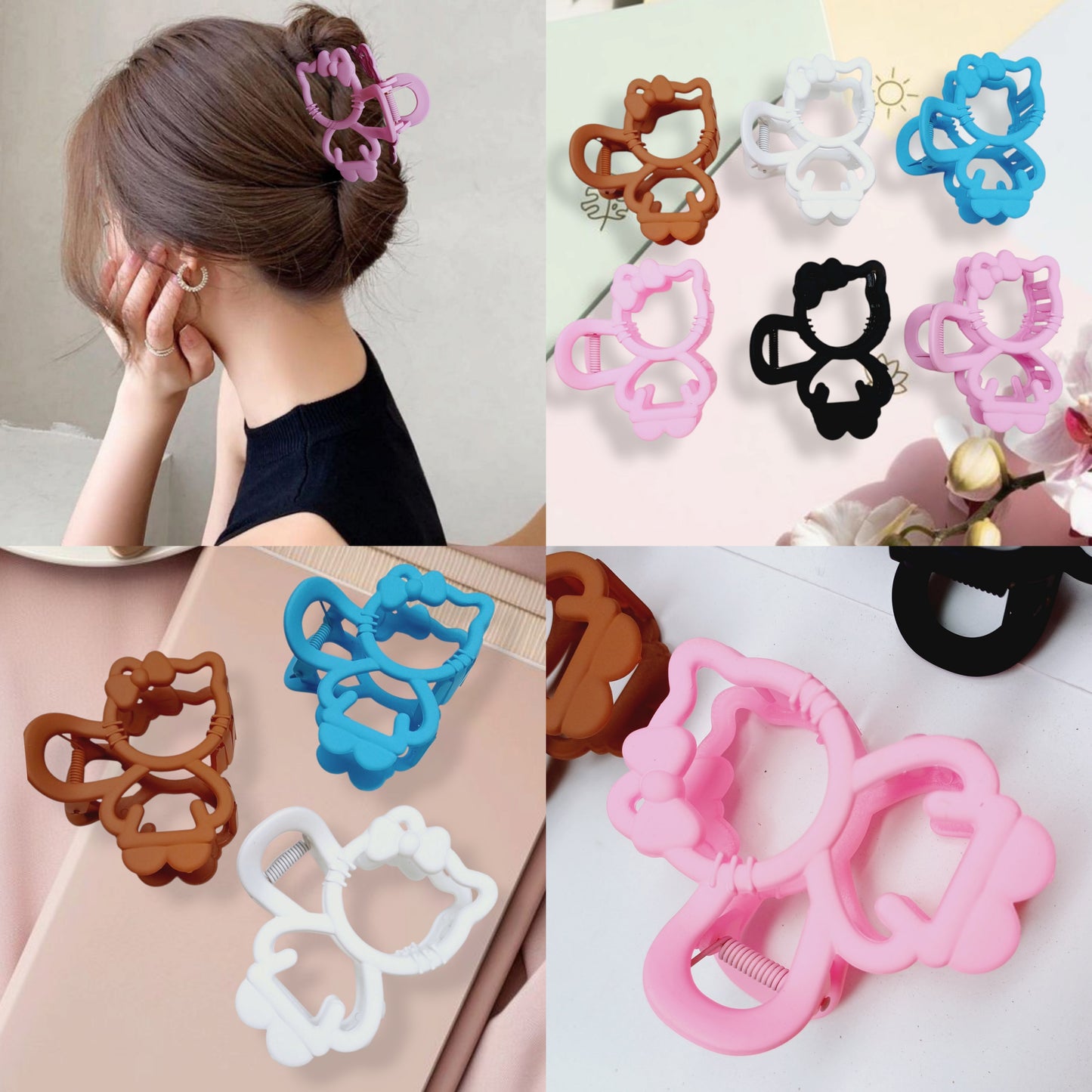12 Pinzas silueta kitty colores